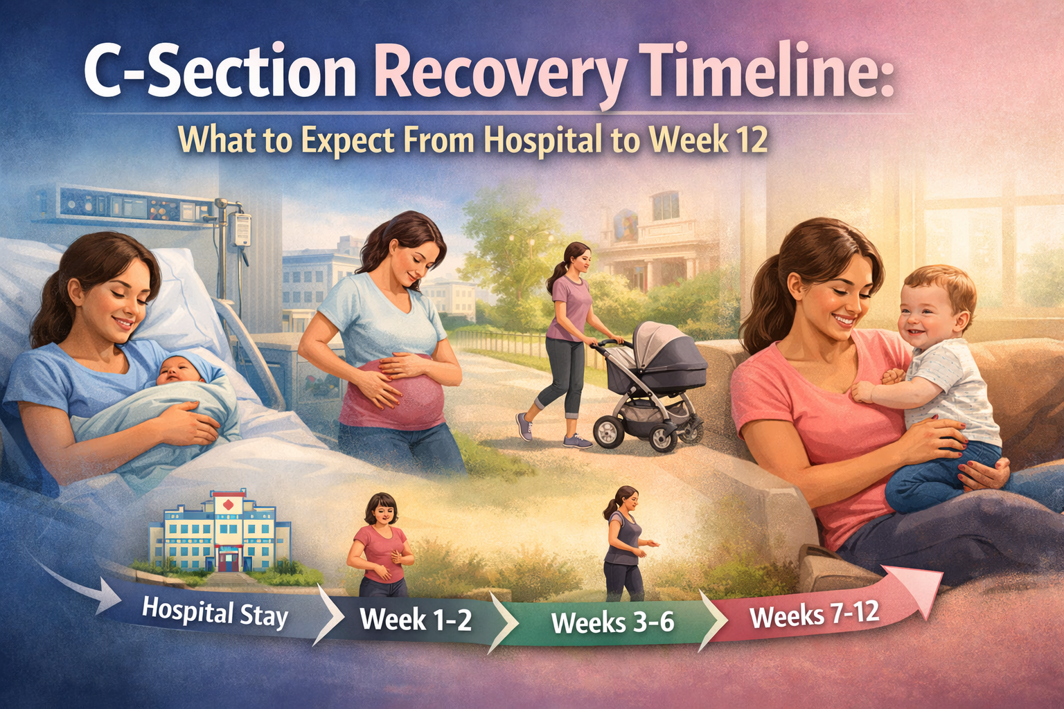 The Essential C-Section Recovery Timeline: 2 Key Stages From Hospital To Week 12 - JDCareUSA