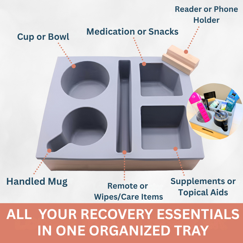 Recovery Bed Tray with Organizer JDCareUSA