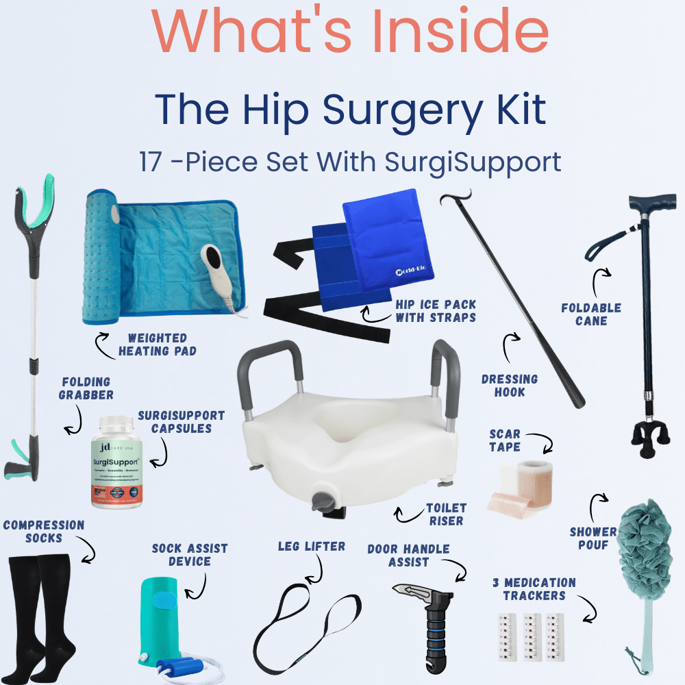 Hip Surgery Kit with SurgiSupport (17 pc) - JDCareUSA