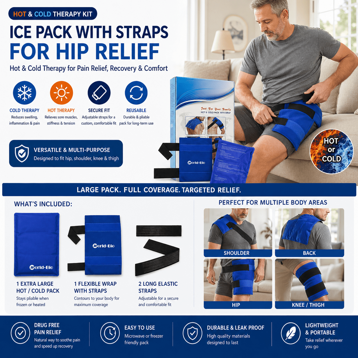 Hip Surgery Kit with SurgiSupport (17 pc) - JDCareUSA