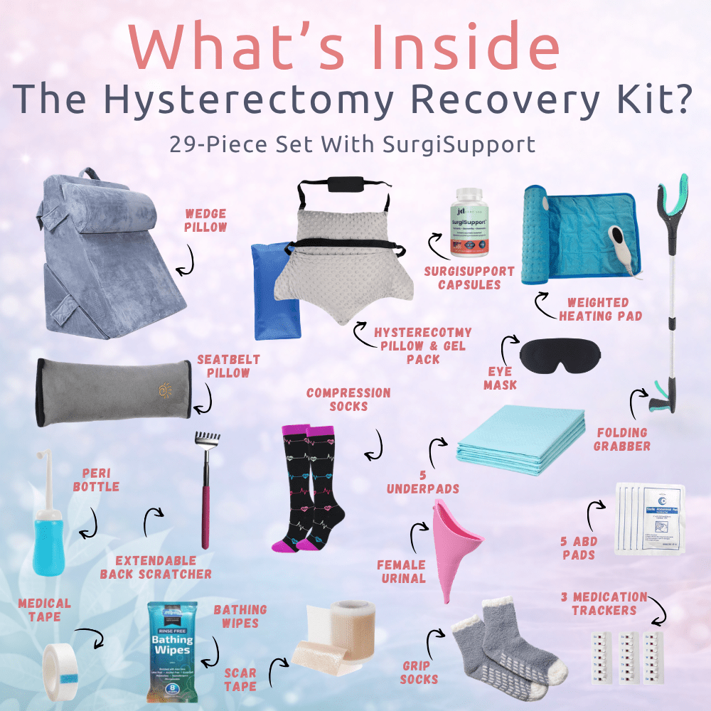 Hysterectomy Recovery Kit with SurgiSupport (29pc) - JDCareUSA