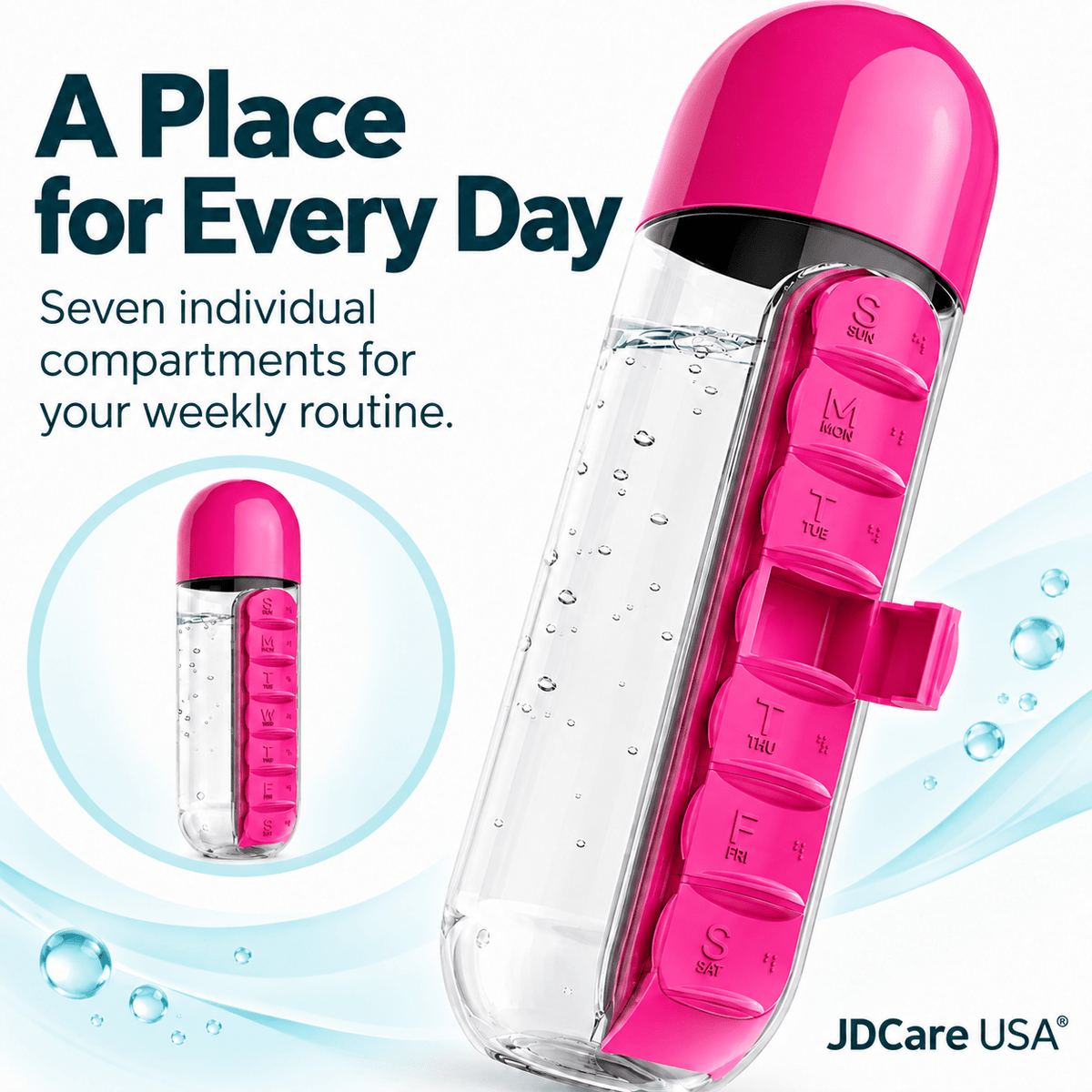Pill Box Waterbottle - JDCareUSA