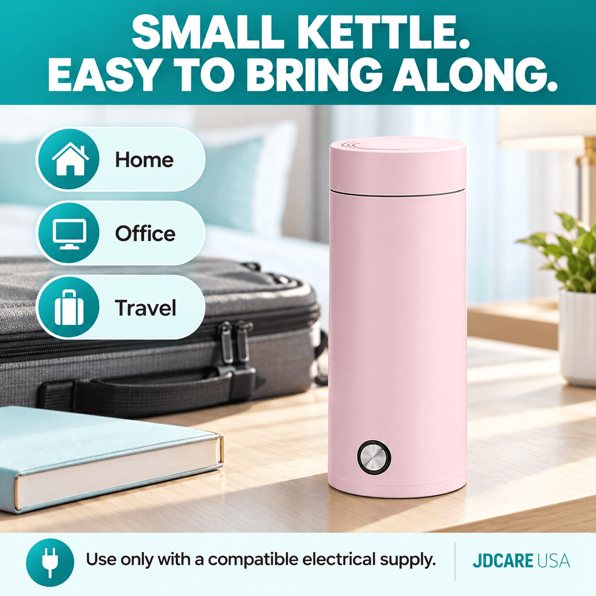 Pink Portable Tea Kettle - JDCareUSA