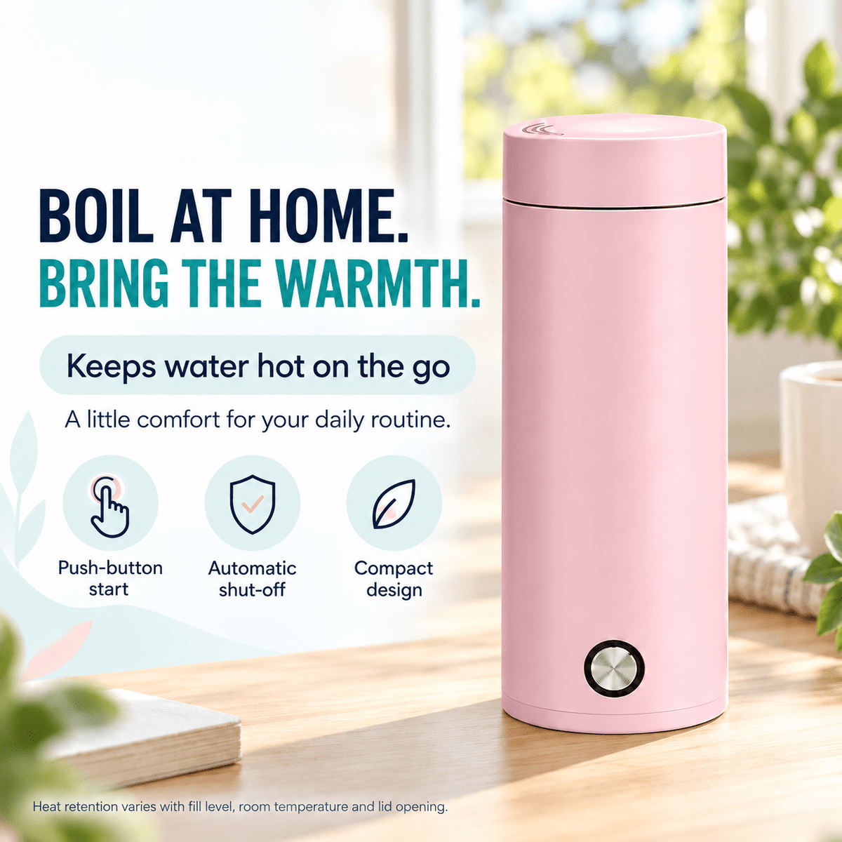 Pink Portable Tea Kettle - JDCareUSA
