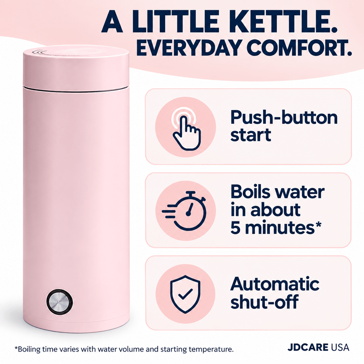 Pink Portable Tea Kettle - JDCareUSA